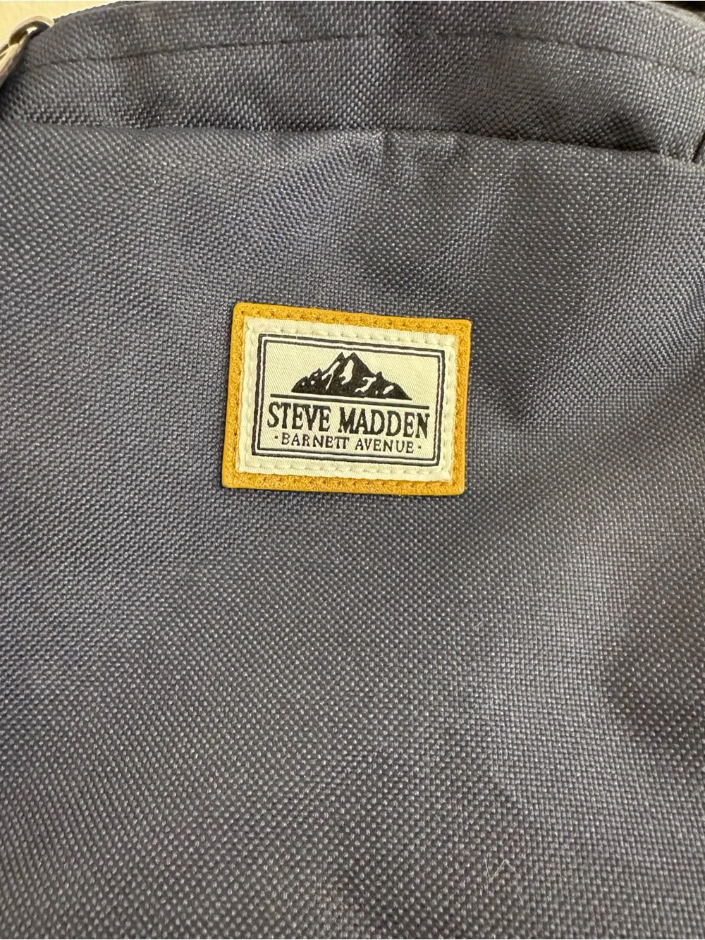 Steve Madden Navy and Tan Kids Canvas Backpack